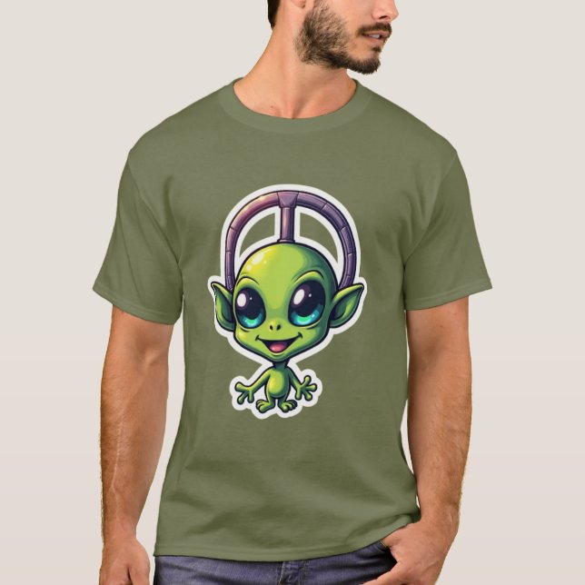 T-shirt Vibes cosmiques - Funky Alien Tee Collection (Devant)