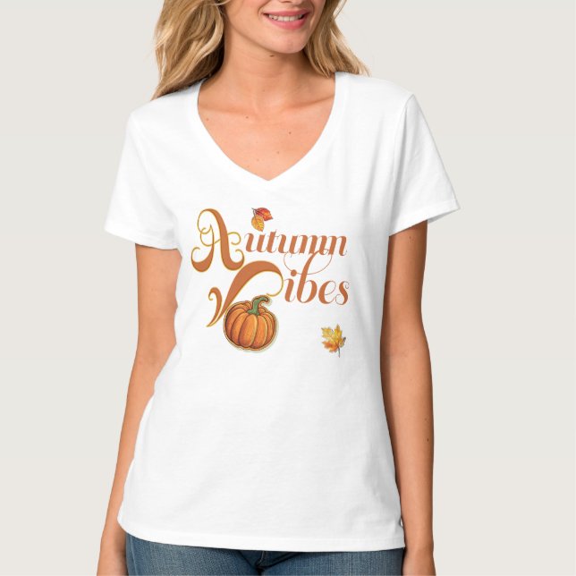 T-shirt Vibes d'automne douces femmes branchées (Devant)