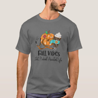 T-shirt Vibes D'Automne Et Ce Citrouille De Vie Assistant