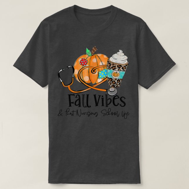 T-shirt Vibes D'Automne Et Citrouille De Vie À L'École De  (Design devant)