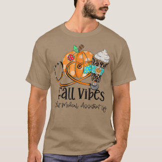 T-shirt Vibes D'Automne Et Citrouille De Vie Assistant Méd