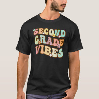T-shirt Vibes de 2e année Retro Étudiants d'enseignement R