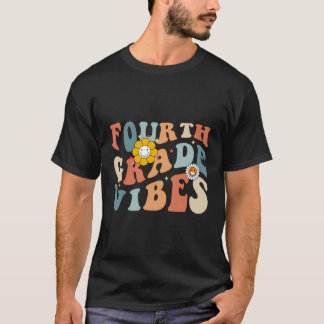 T-shirt Vibes De 4E Année Rétro Première Journée