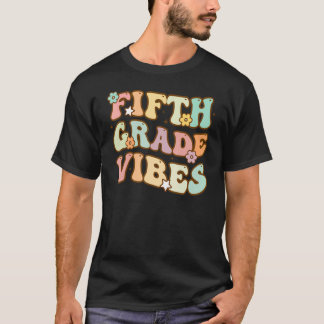 T-shirt Vibes de 5e année Retro Enseignant de 5e année