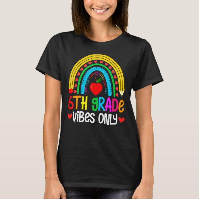 T-shirt Vibes De 6E Année Premier Jour De L'École Accueil  (Devant)
