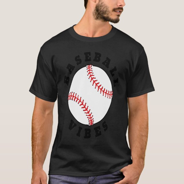 T-shirt Vibes De Baseball Sports Enfants Maman Papa Hommes (Devant)