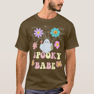T-shirt Vibes de bébé Éffrayant super Retro Floral Ghost H