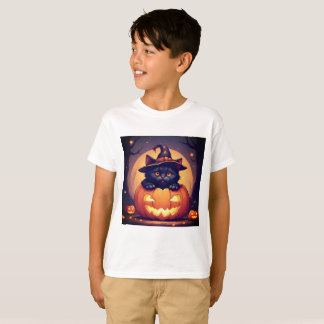 T-shirt Vibes de chats Citrouilles d'Halloween