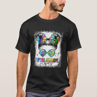 T-shirt Vibes de cinquième année blanchies Messy Bun Tie D