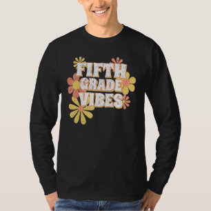 T-shirt Vibes de cinquième année Retour à l'école Fleur de