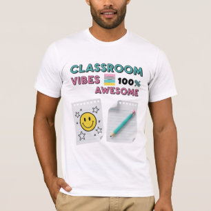 T-shirt Vibes de classe 100% Super École Rétro