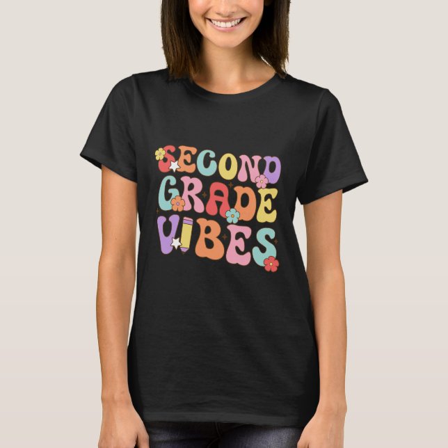 T-shirt Vibes De Classe Retour À L'École Rétro 2E Année En (Devant)
