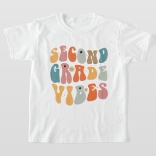 T-shirt Vibes de deuxième année Retour à l'école École gro