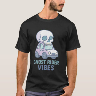 T-shirt Vibes de Ghost Rider Crâne Conduisant une Voiture