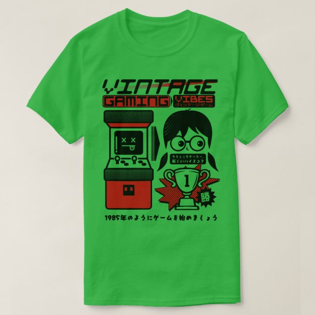 T-shirt Vibes de jeu vintage Retro Arcade 1 (Design devant)