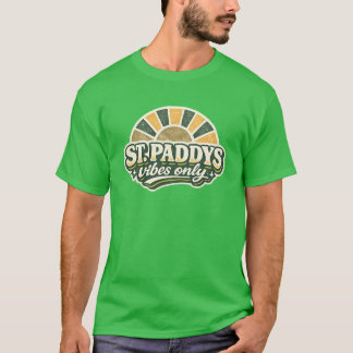T-shirt Vibes de la St-Patrick - Art rétro soleil levant d