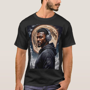 T-shirt Vibes de lune futuriste Art Tee