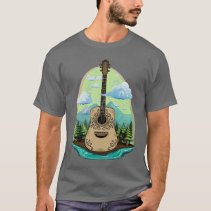 T-shirt Vibes de montagne fumées de guitare acoustique