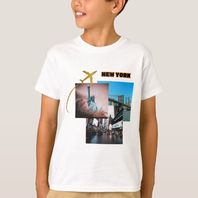 T-shirt Vibes de New York - Collage de voyage urbain (Devant)