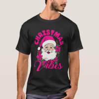 Vibes de Noël rétro Pink Santa Claus Funny Noël
