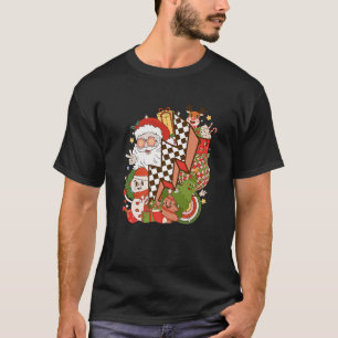 T-shirt Vibes de Noël Super rétro Smile Face Père Noël Cla