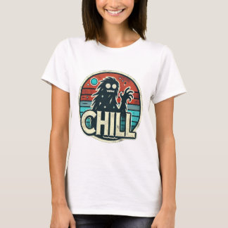 T-shirt Vibes de nuit rétros : Bigfoot et Lune