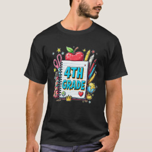 T-shirt Vibes de quatrième année Enseignant Enfants 4e ann