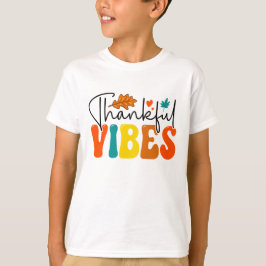 T-shirt Vibes de remerciement Automne Thanksgiving enfant 