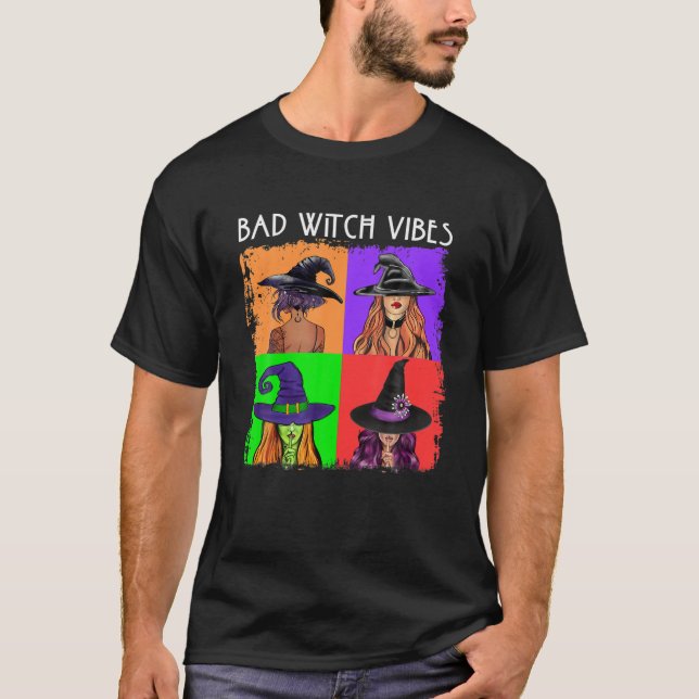 T-shirt Vibes de sorcière Bad Halloween Basic Witch Lover  (Devant)