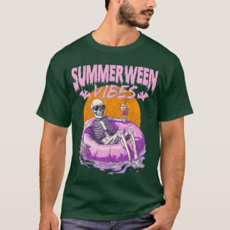 T-shirt Vibes de Summerween Drôle de squelette d'Halloween