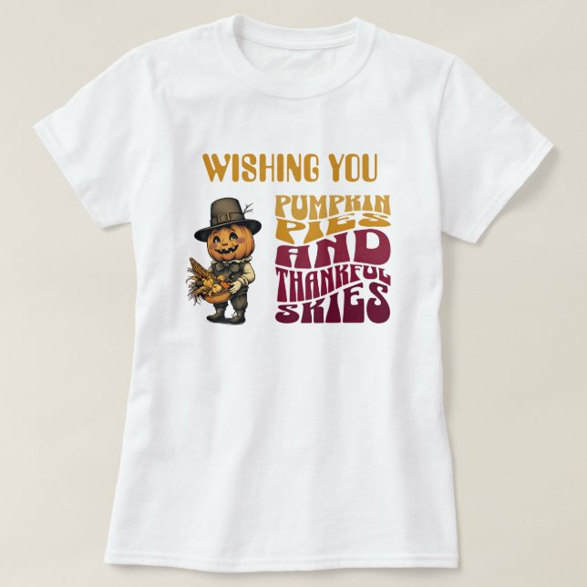 T-shirt Vibes de Thanksgiving rétro (Design devant)