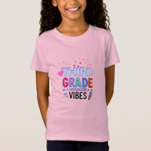 T-Shirt Vibes de Troisième Année Cute Retour à l'école Fil