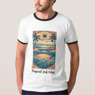 T-shirt Vibes d'encre tropicales