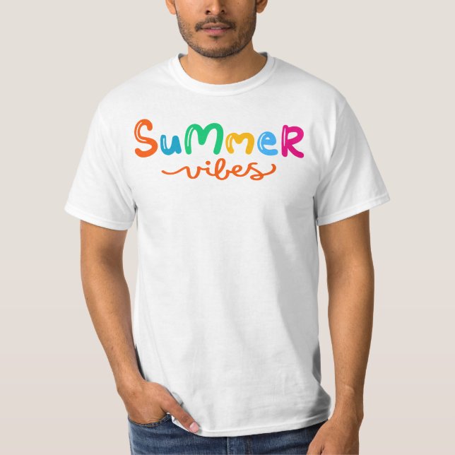 T-shirt Vibes d'été Blanc (Devant)