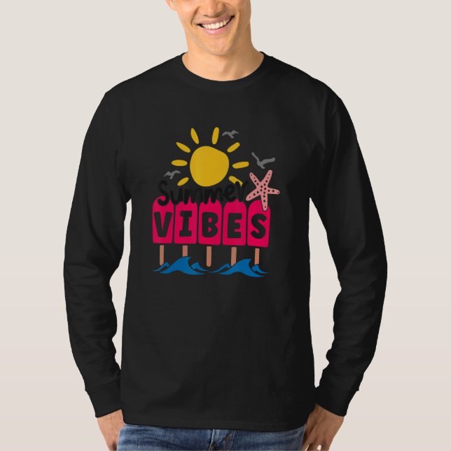 T-shirt Vibes d'été Bonjour Vacances d'été 2 (Devant)