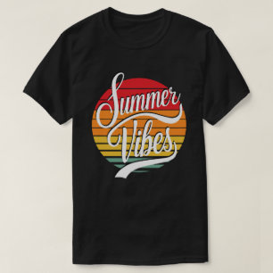 T-shirt Vibes d'été Couleurs rétro Couleur coucher de sole