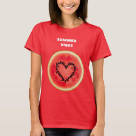 T-shirt Vibes d'été douces - Coeur de pastèque