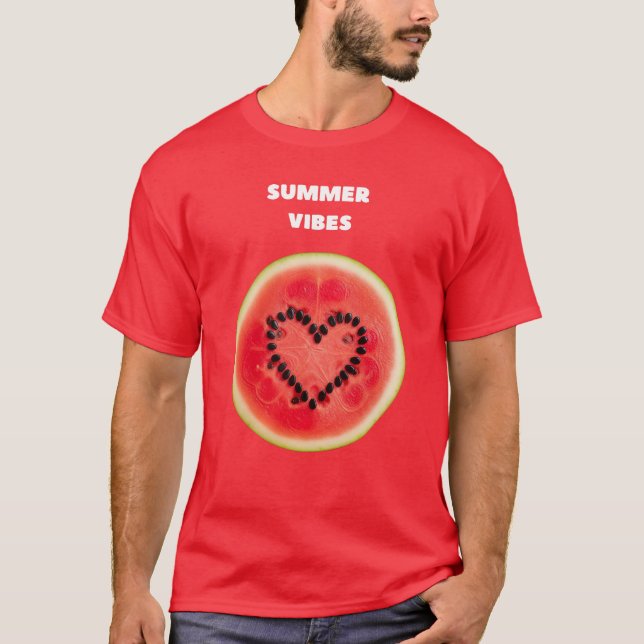 T-shirt Vibes d'été douces - Coeur de pastèque (Devant)