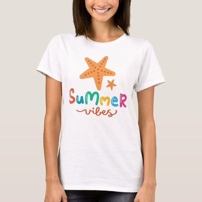T-shirt Vibes d'été et Starfish (Devant)