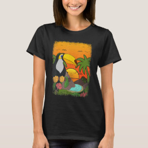 T-shirt Vibes d'été Oiseaux tropicaux Animaux Palmiers Sun