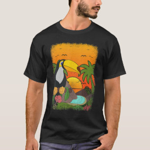 T-shirt Vibes d'été Oiseaux tropicaux Animaux Palmiers Sun