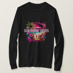 T-shirt Vibes d'été personnalisables, design léopard rose