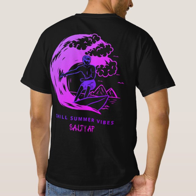 T-shirt Vibes d'été réfrigérées violet par AF salée (Dos)