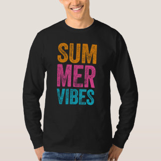 T-shirt Vibes d'été rétro Citations drôles de vacances à l