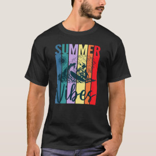 T-shirt Vibes d'été Retro Vintage Surfer Ocean Wave Sun B