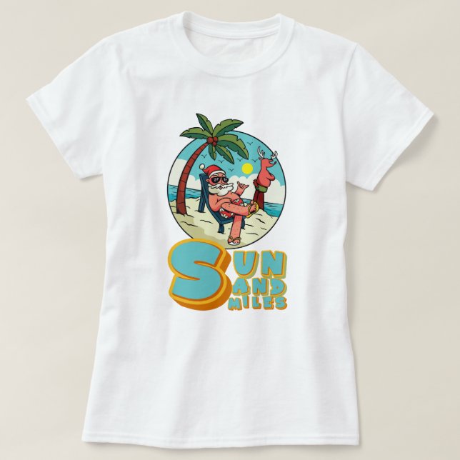 T-shirt Vibes d'été : Soleil, Sable et Sourires. (Design devant)