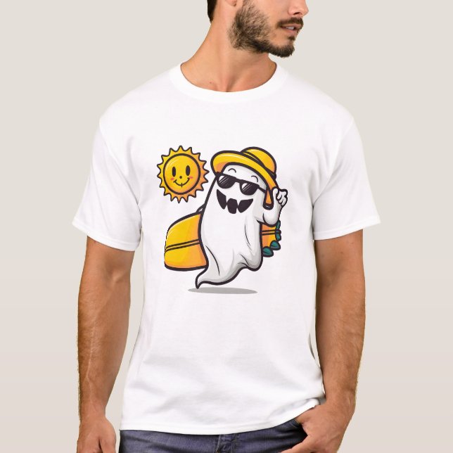 T-shirt Vibes d'été : Un fantôme d'été mignon et Éffrayant (Devant)