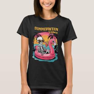 T-shirt Vibes d'étéween squelette Vacances d'été drôle Ha