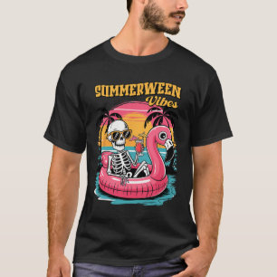 T-shirt Vibes d'étéween squelette Vacances d'été drôle Ha