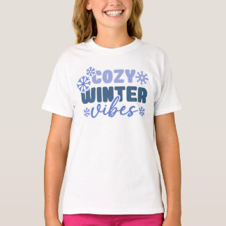 T-shirt Vibes d'hiver confortables - Typographie du flocon